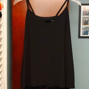 Dressy black tank with zipper and cut out detail